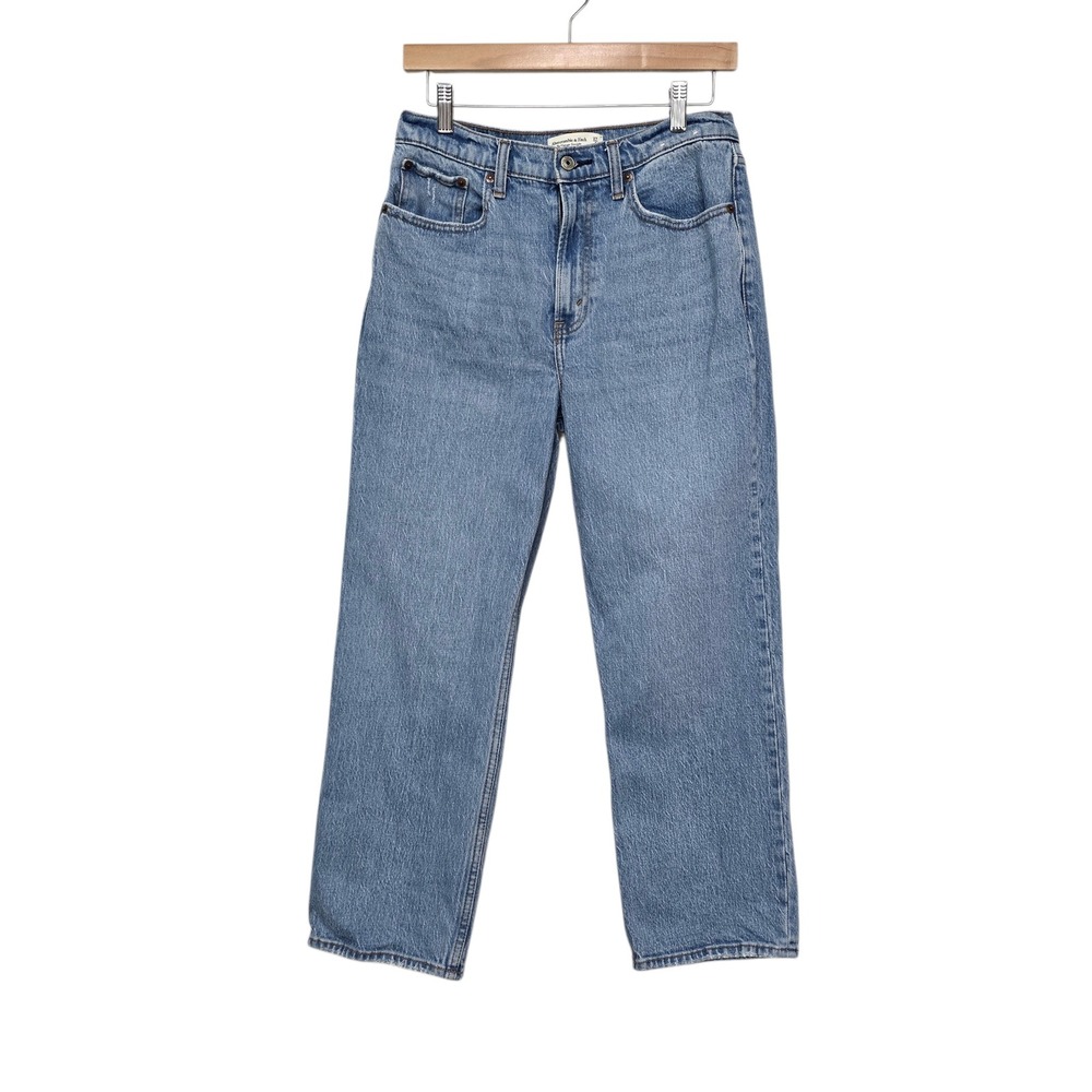 Abercrombie & Fitch The Vintage Straight High Rise Jeans Blue Medium Wash 27 4S